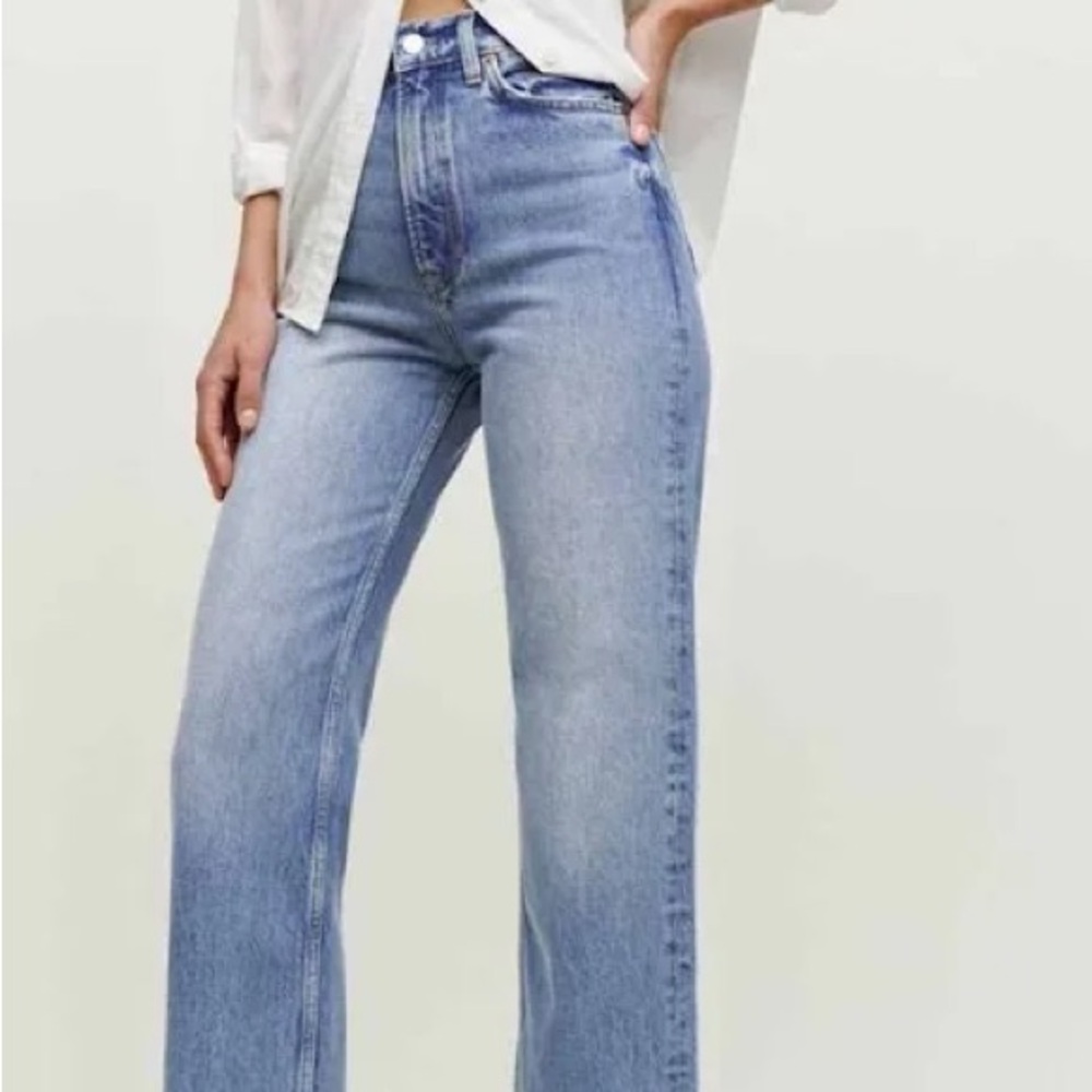 Reformation Light Blue Wide-Leg Jeans